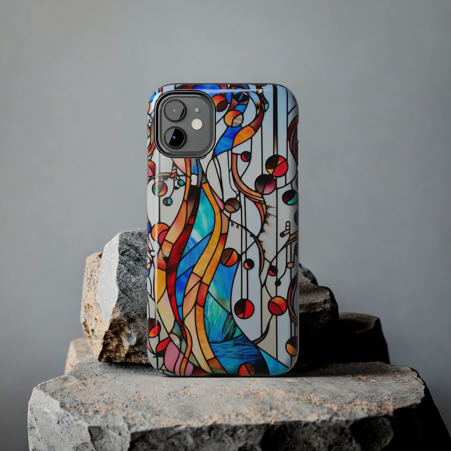 Golden Era Elegance: Art Deco Stained Glass iPhone Case | Vintage Glamour in Modern Protection