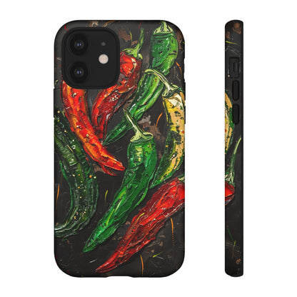 Green and Red Chili Peppers Phone Case