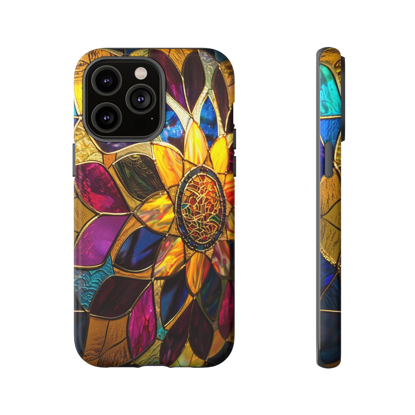 Cosmic Stained Glass Mandala Phone Case