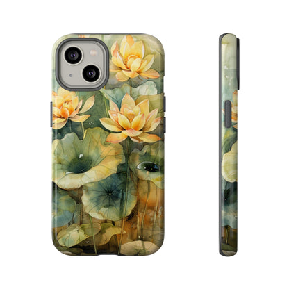 Zen Lotus Watercolor Painting iPhone 15 Case