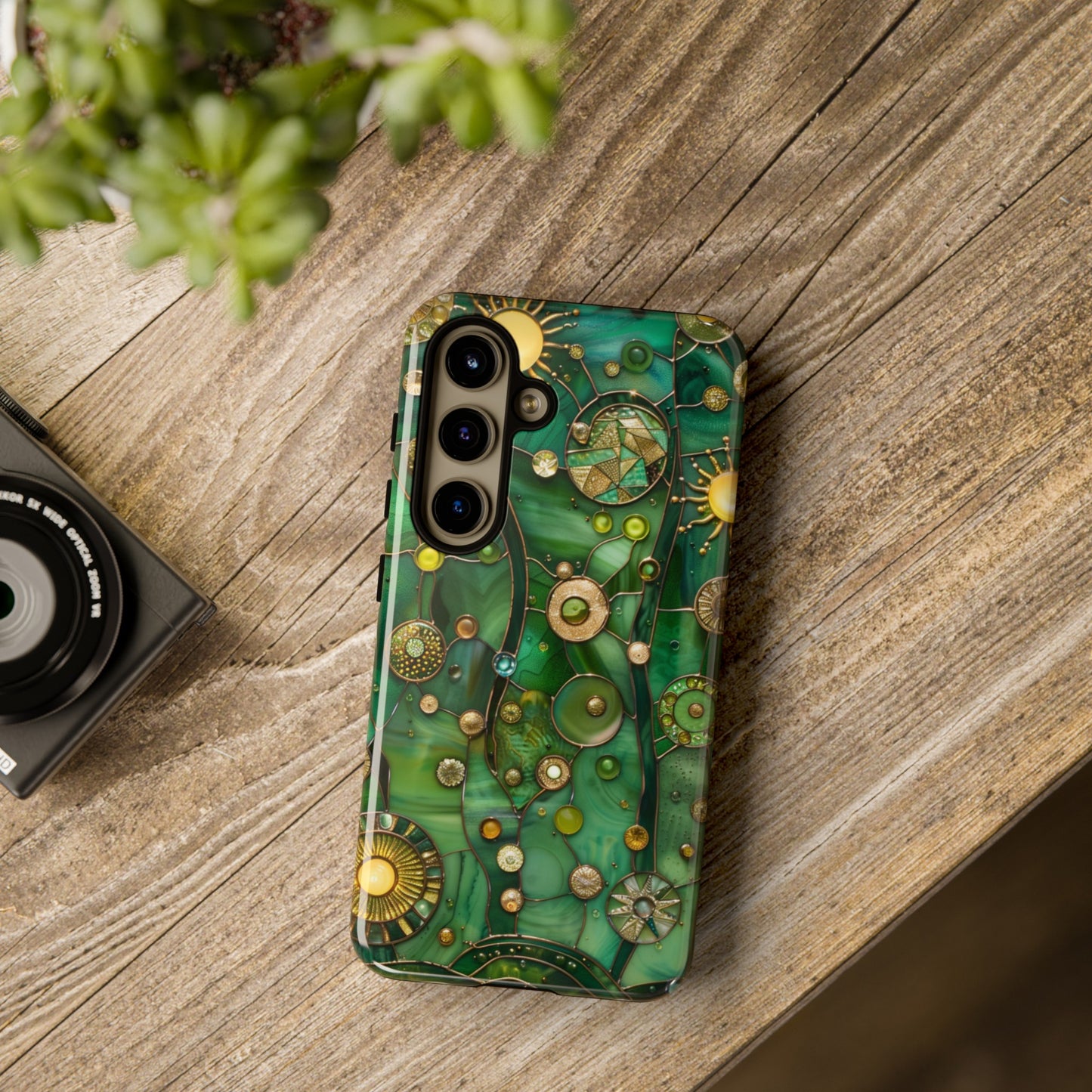 Green Celestial Stained Glass Mosaic Phone Case