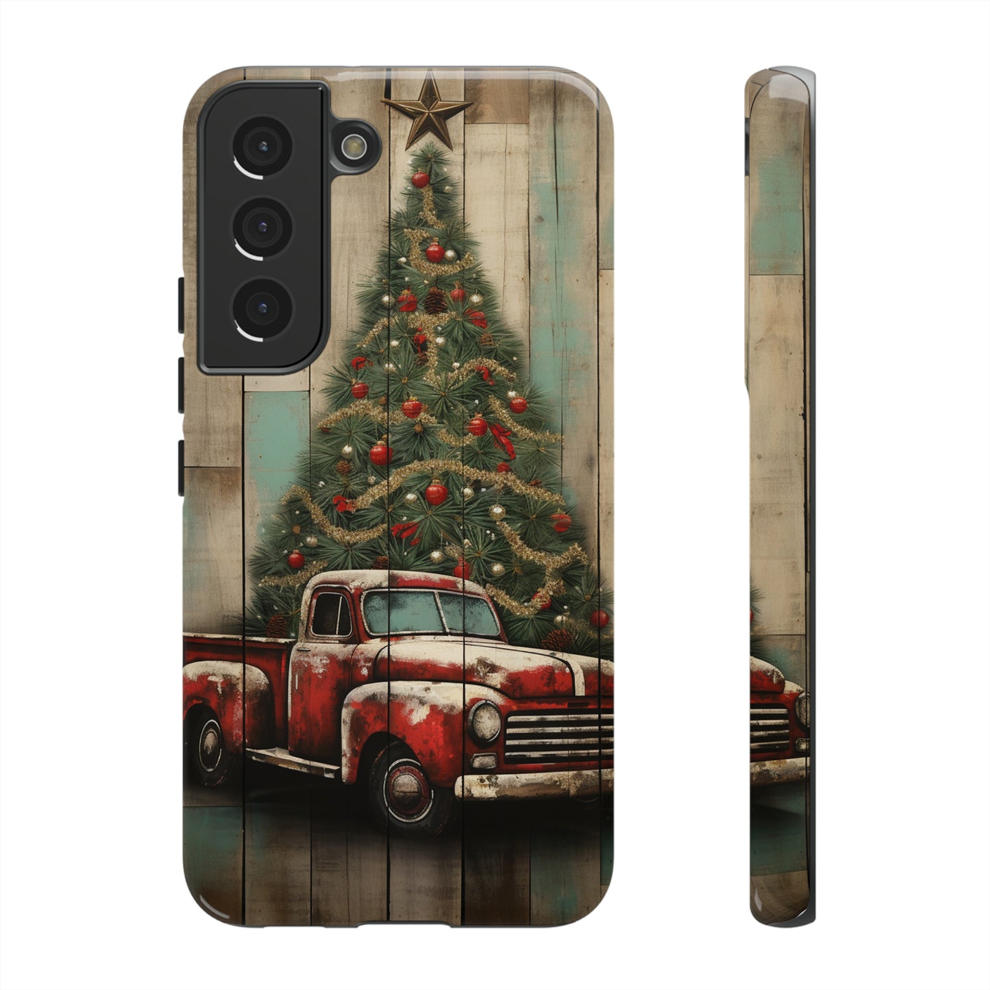 Classic Red Pickup Truck Christmas Phone Case