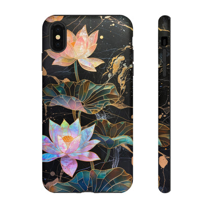 Zen Stained Glass Lotus Floral Design Phone Case