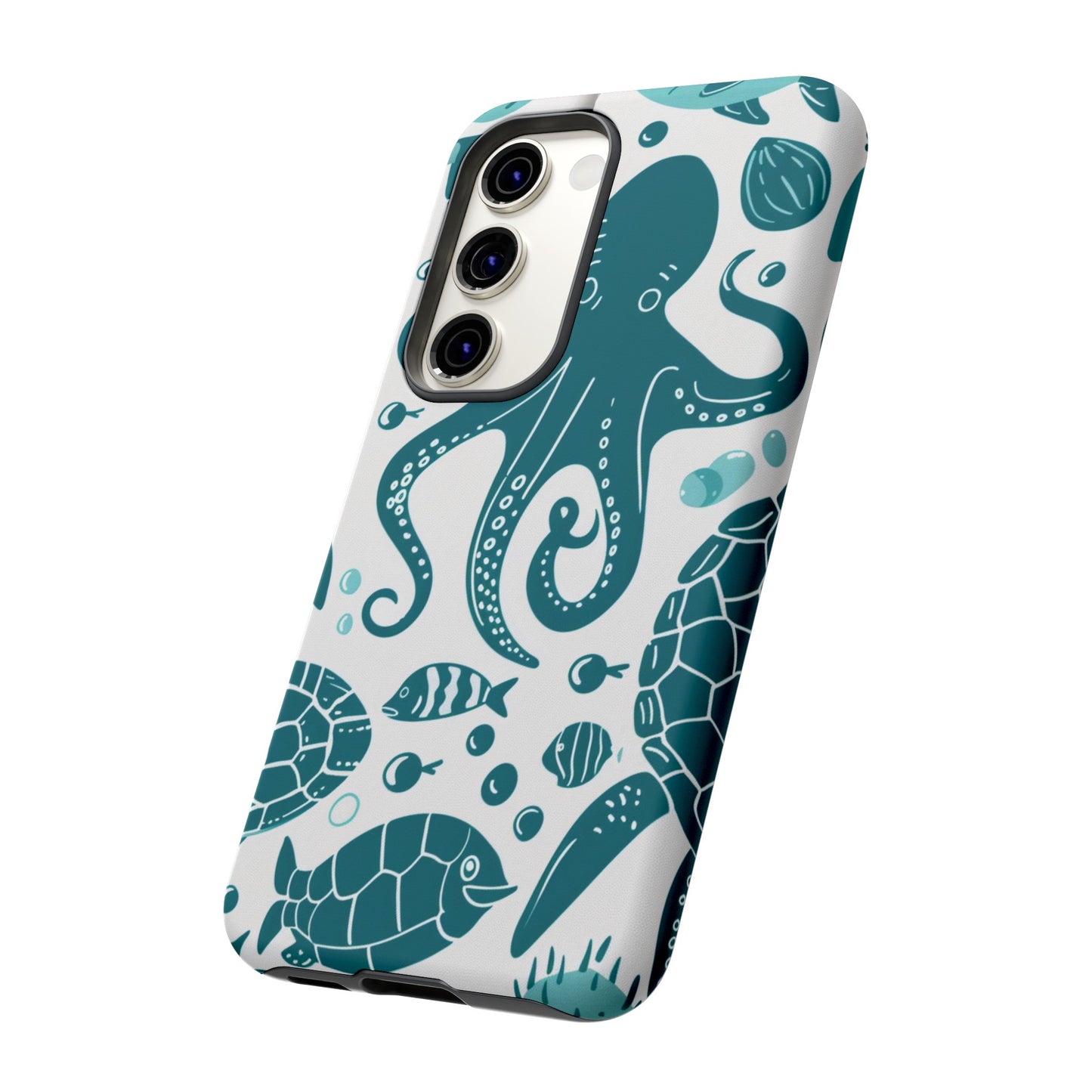 Undersea World Octopus, Turtle, Manta Ray Phone Case