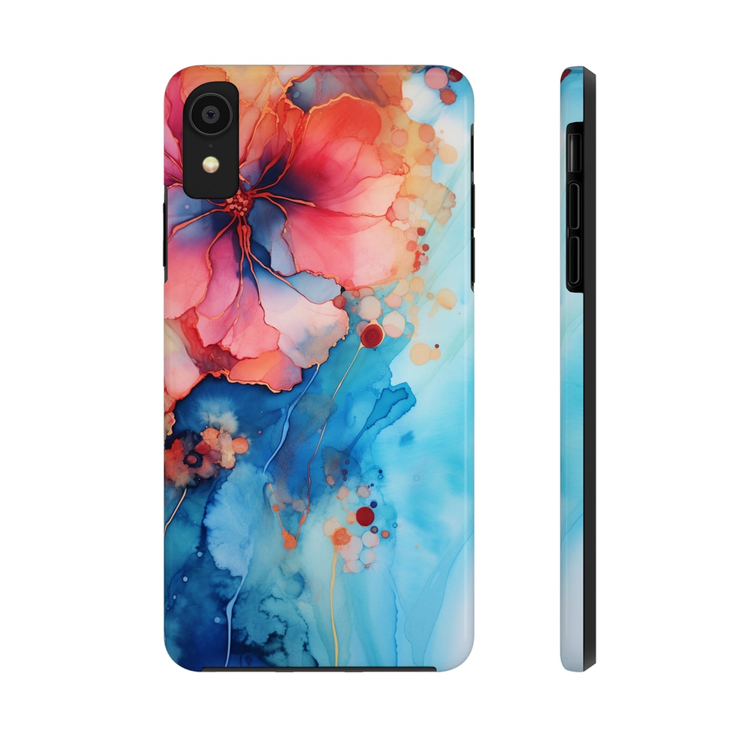 Marbled Floral Watercolor Phone Case | Embrace the Mesmerizing Multicolor Art