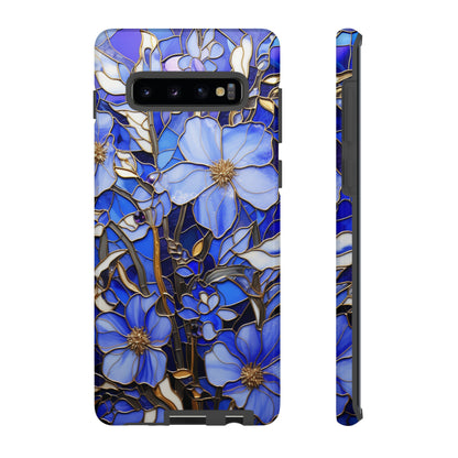 Periwinkle Stained Glass with Gold Inlay Phone Case for iPhone 15, 14, Pro Max, 13, 12 & Samsung Galaxy S23, S22, S21, Google Pixel