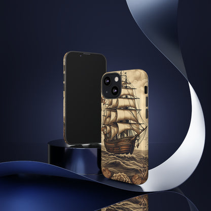 Vintage Tattoo Style Pirate Ship Phone Case