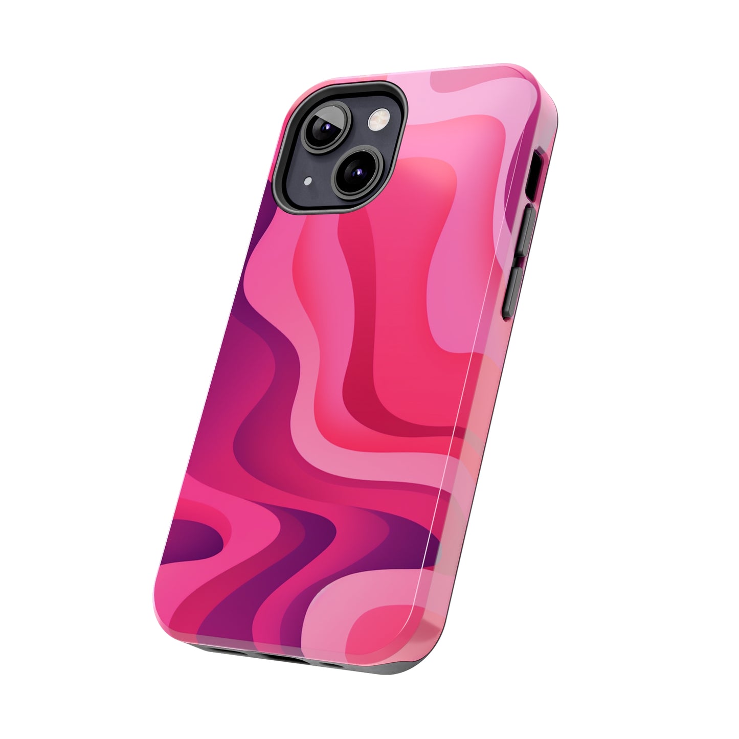 The Pink Wave iPhone Case Splash of Vibrance | Modern Art Meets Protection iPhone Tough Case