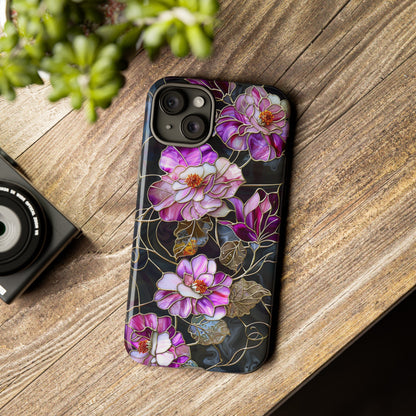 Magenta Color Floral Stained Glass Phone Case