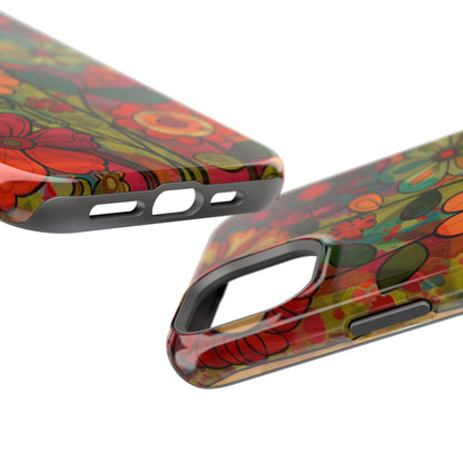 Retro Watercolor Abstract Floral Summer Style MagSafe Phone Case, iPhone 15 Case