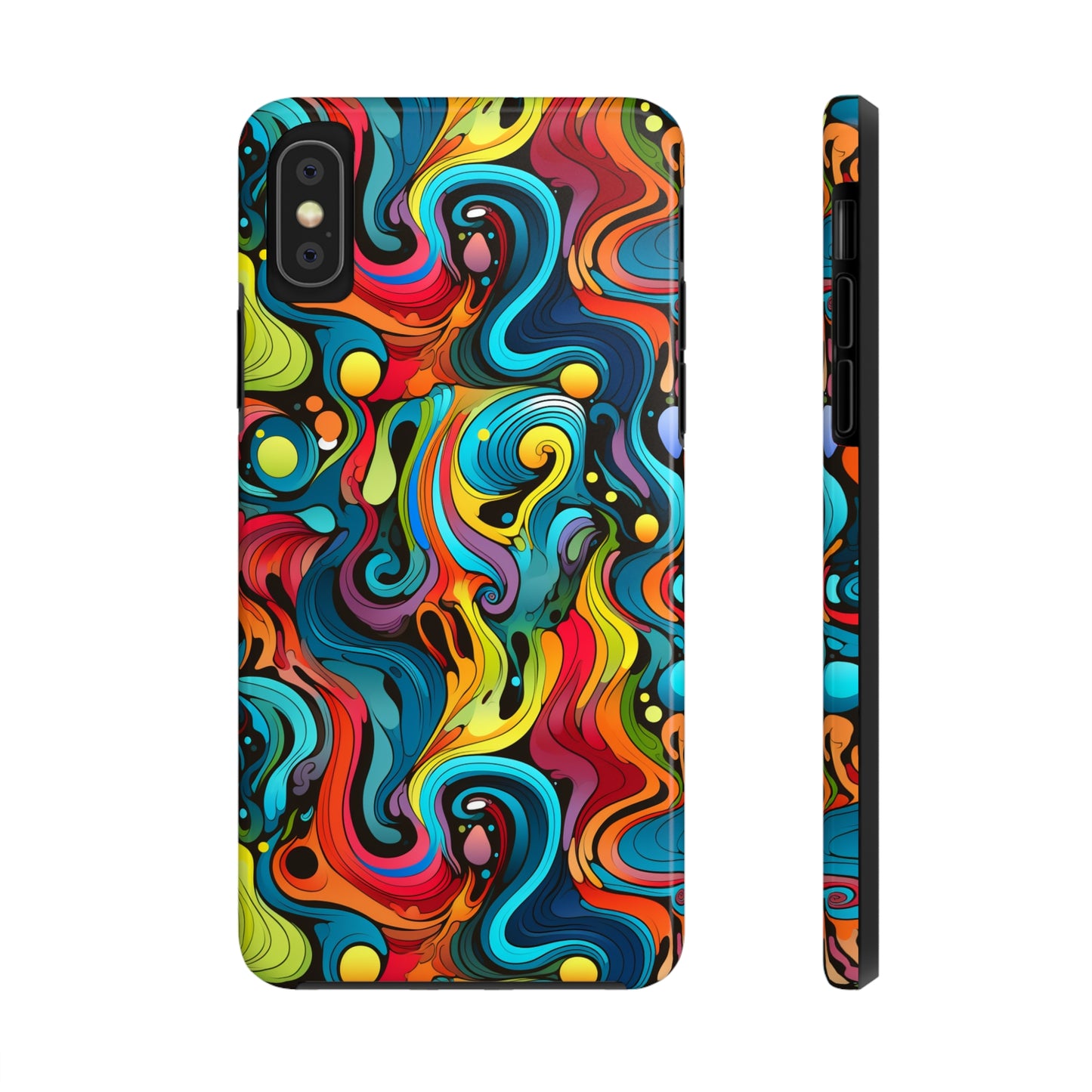 Psychedelic Rainbow Tough iPhone Case | Embrace Vibrant Style and Reliable Protection