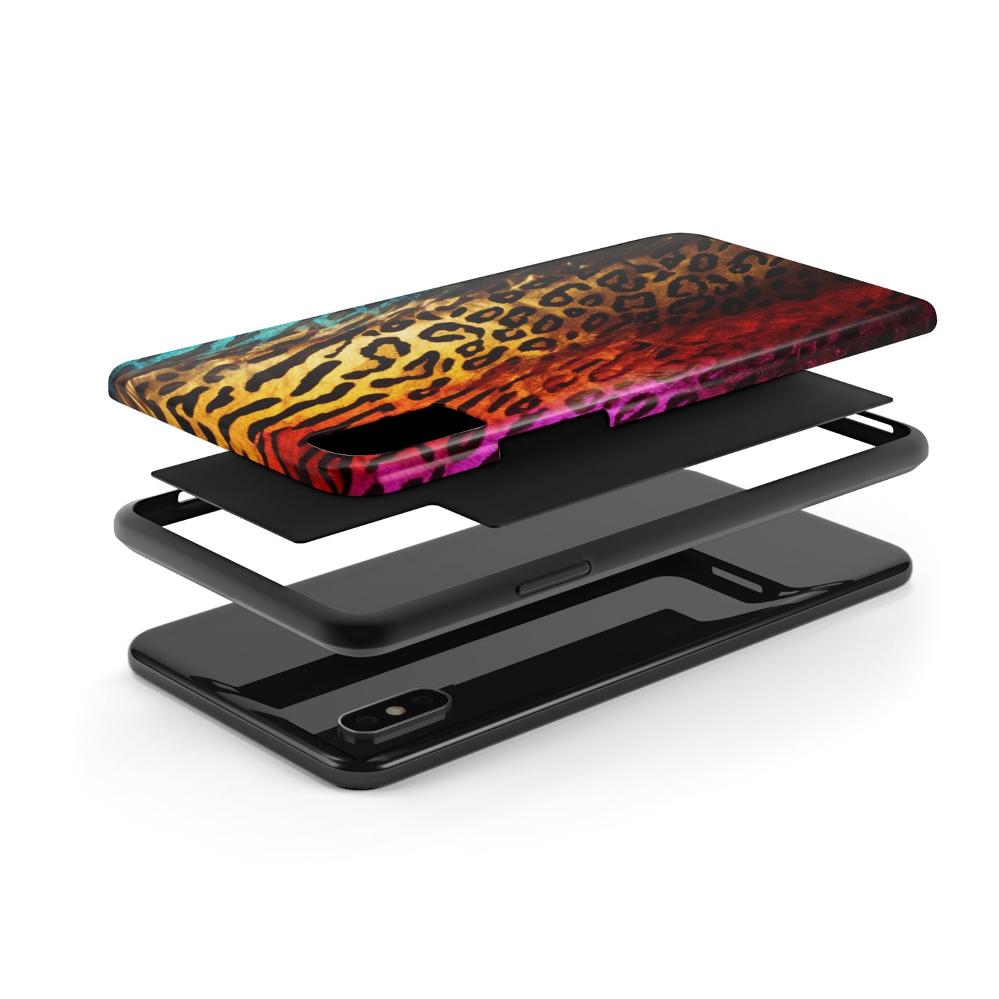 Kaleidoscopic Wild: Psychedelic Rainbow Leopard Print | Dazzling iPhone Case