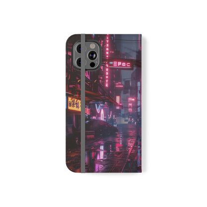 Cyberpunk City at Night Wallet Case