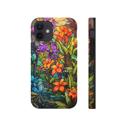 Stained Glass Phone Case Floral Aesthetic Art Nouveau Retro Samsung Galaxy Phone Tough Case iPhone 14 Plus 13 12 7 8 Se Hippie Boho