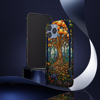 Tree of Life Stained Glass Style iPhone Tough Case | Embrace Nature's Harmony with Durable Elegance