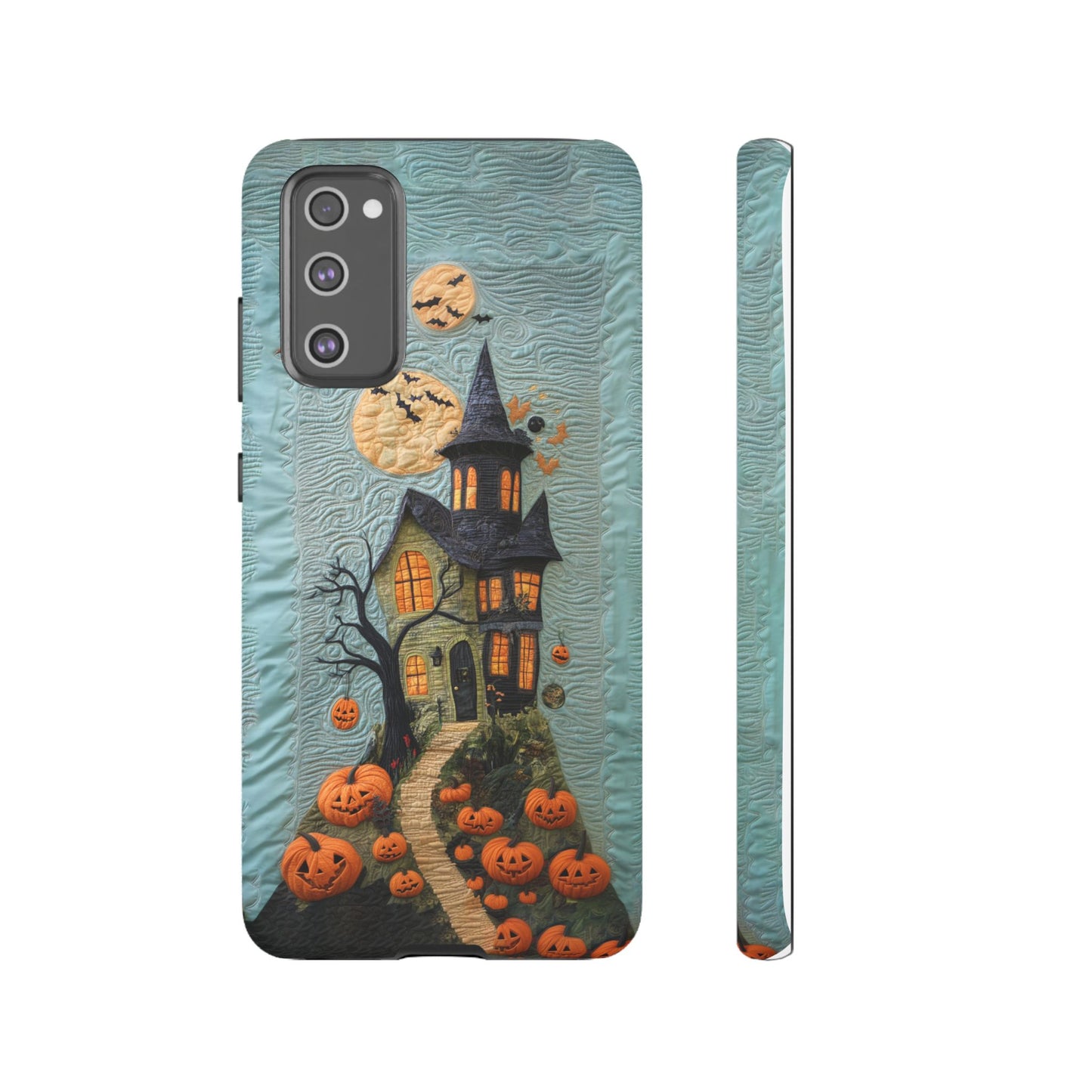 Halloween Haunted House Vintage Embroidery Style Phone Cover