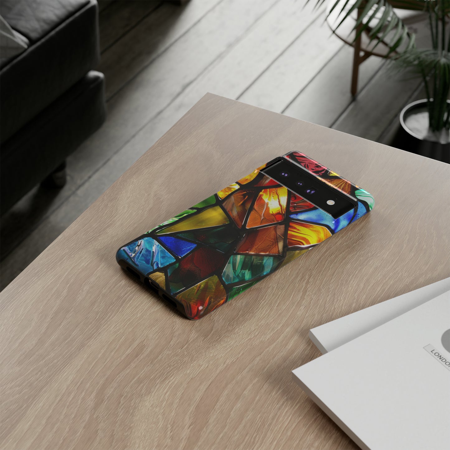 Color Explosion Abstract Stained Glass Phone Case