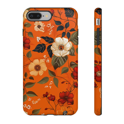 Orange Floral Phone Tough Case