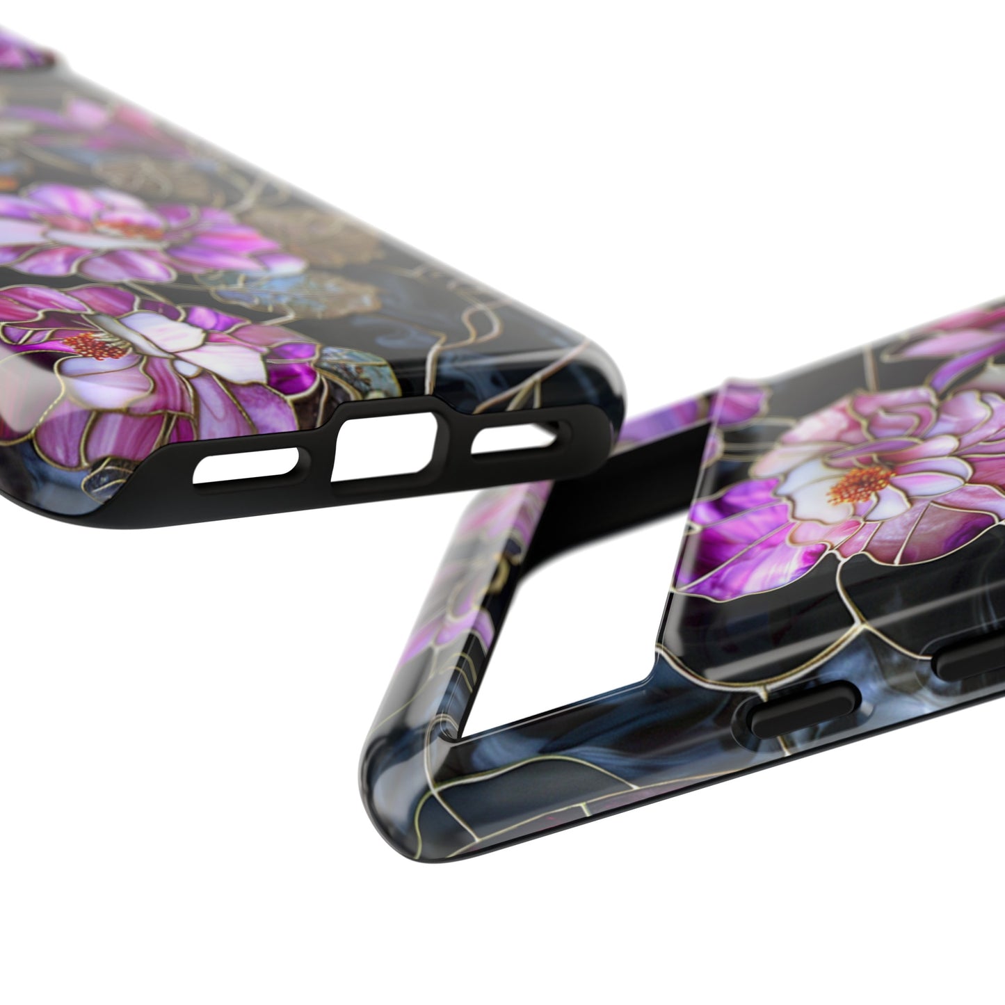 Magenta Color Floral Stained Glass Phone Case