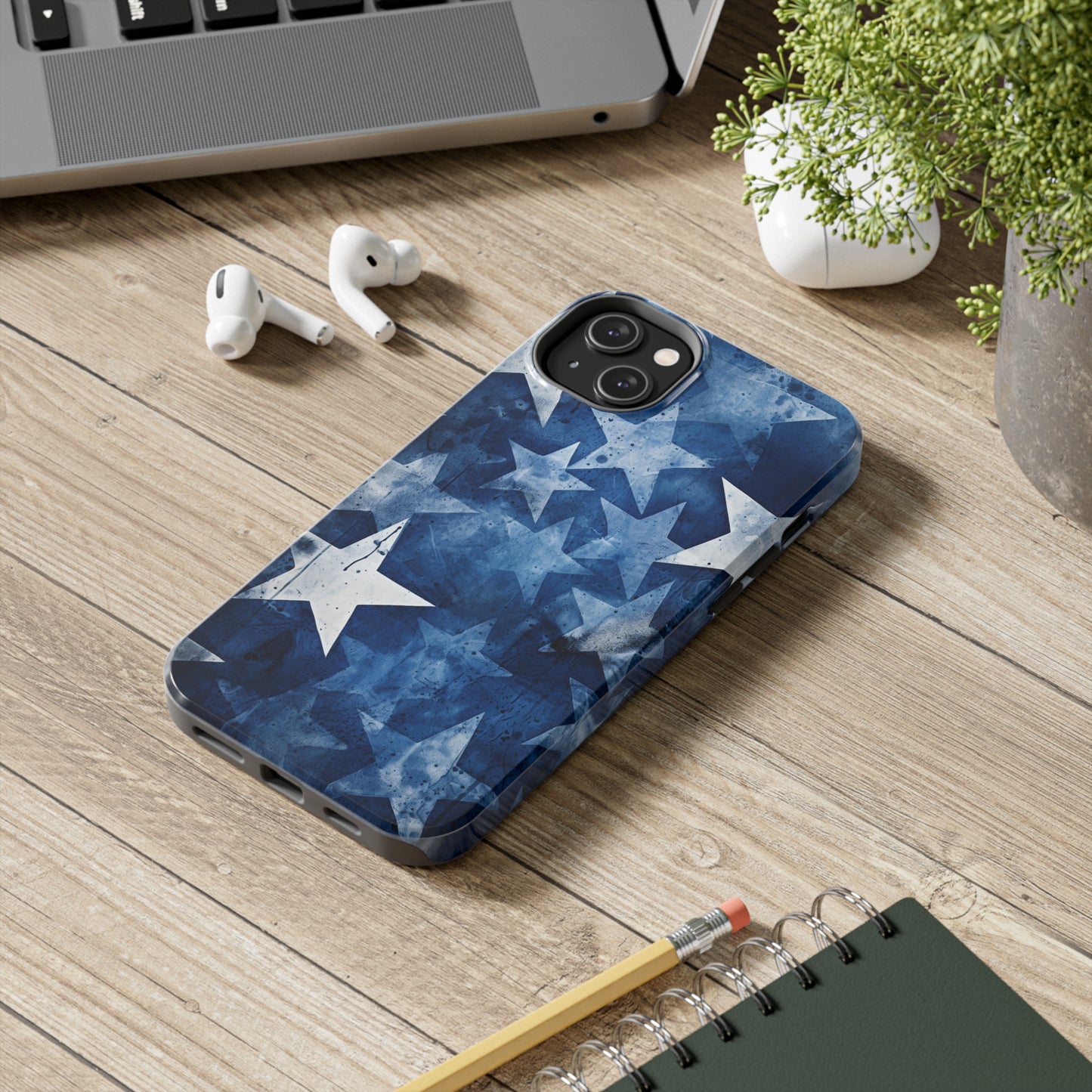 Starry Nights: Denim Dreams | Celestial Star-Patterned iPhone Case