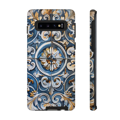 Azulejo Porcelain Blue & Creamy White Tile Mediterranean Design Phone Case