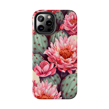 Desert Dreaming: Vintage Charm with Floral Cactus Retro Vibe Tough iPhone Case