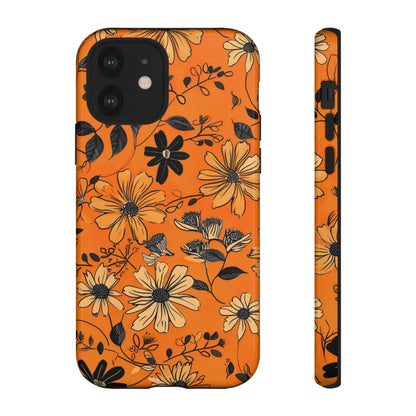 Orange Floral Phone Case Cute Summer Flower Aesthetic