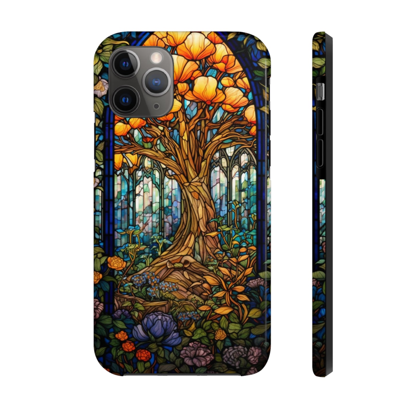 Tree of Life Stained Glass Style iPhone Tough Case | Embrace Nature's Harmony with Durable Elegance