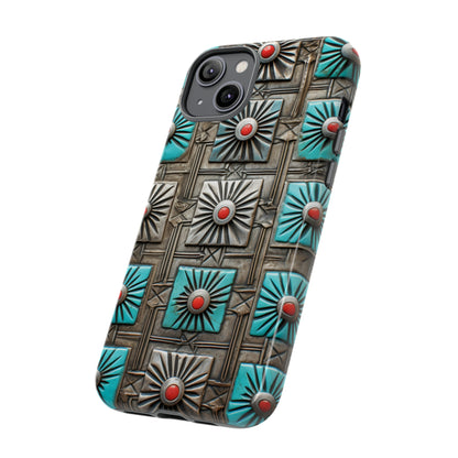 Vintage Navajo Native American Turquoise Concho Phone Case for iPhone 15, 14, 13, 12, 11 Pro Max, 14 Plus, iPhone XS Max, iPhone XR, iPhone 7, 8, 14, 15 Plus, SE