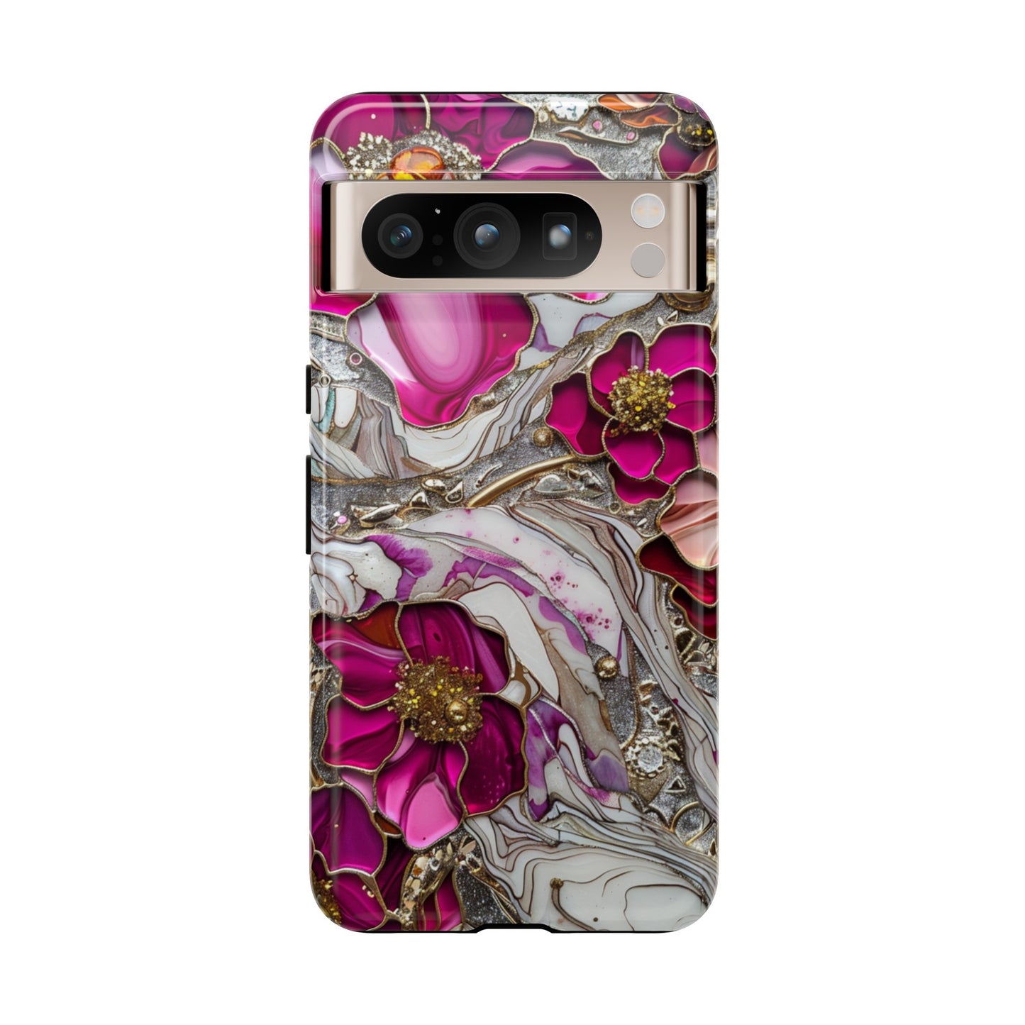 Stained Glass Magenta Floral Paisley Explosion Phone Case