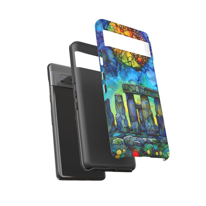 Stonehenge Neolithic Full Moon Stained Glass Watercolor Phone Cover