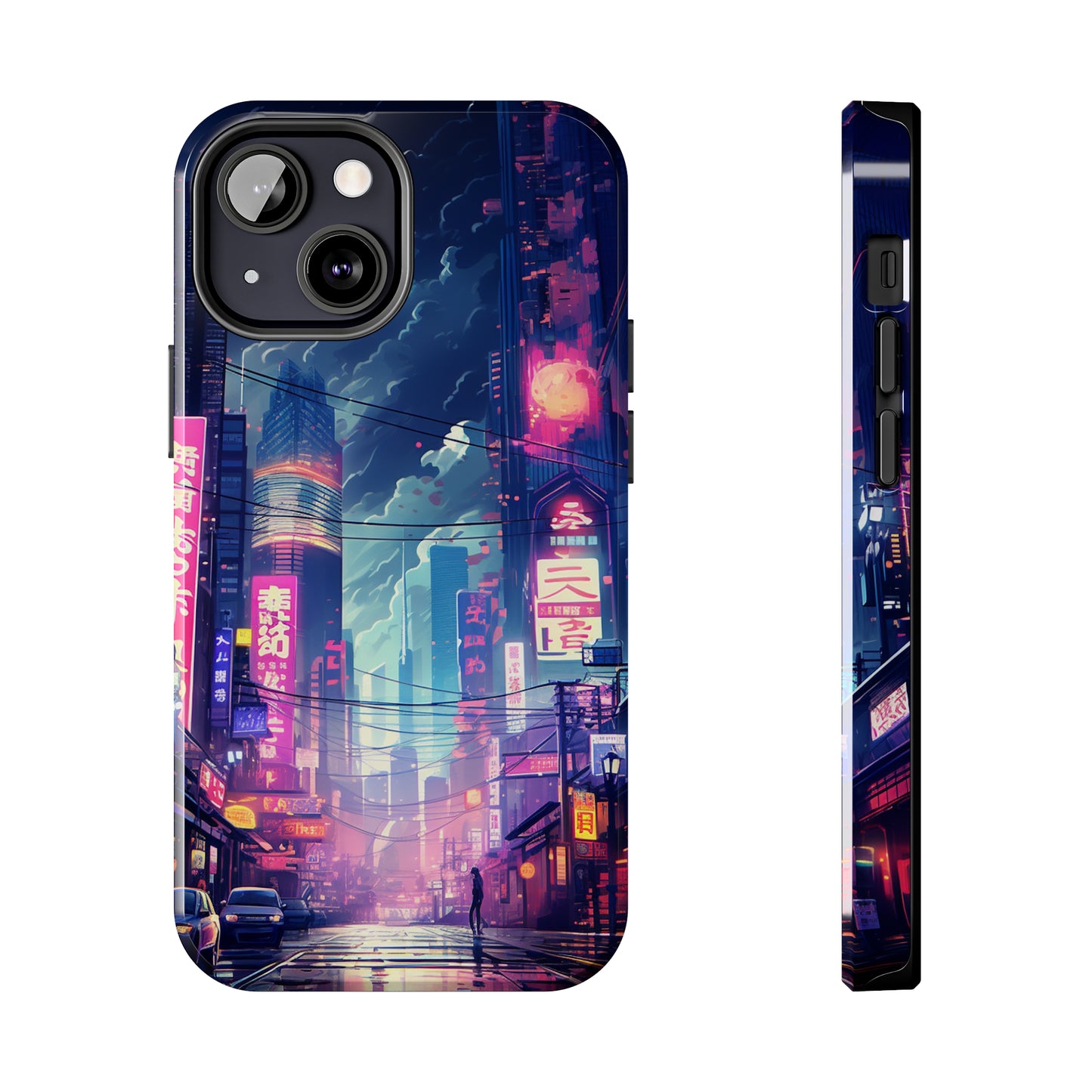 Synthwave Japanese Cyberpunk Night City iPhone Case