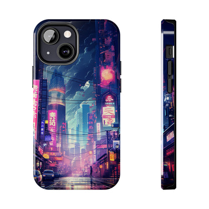 Synthwave Japanese Cyberpunk Night City iPhone Case