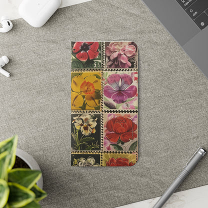 Vintage Floral Stamp Collection Flip Case