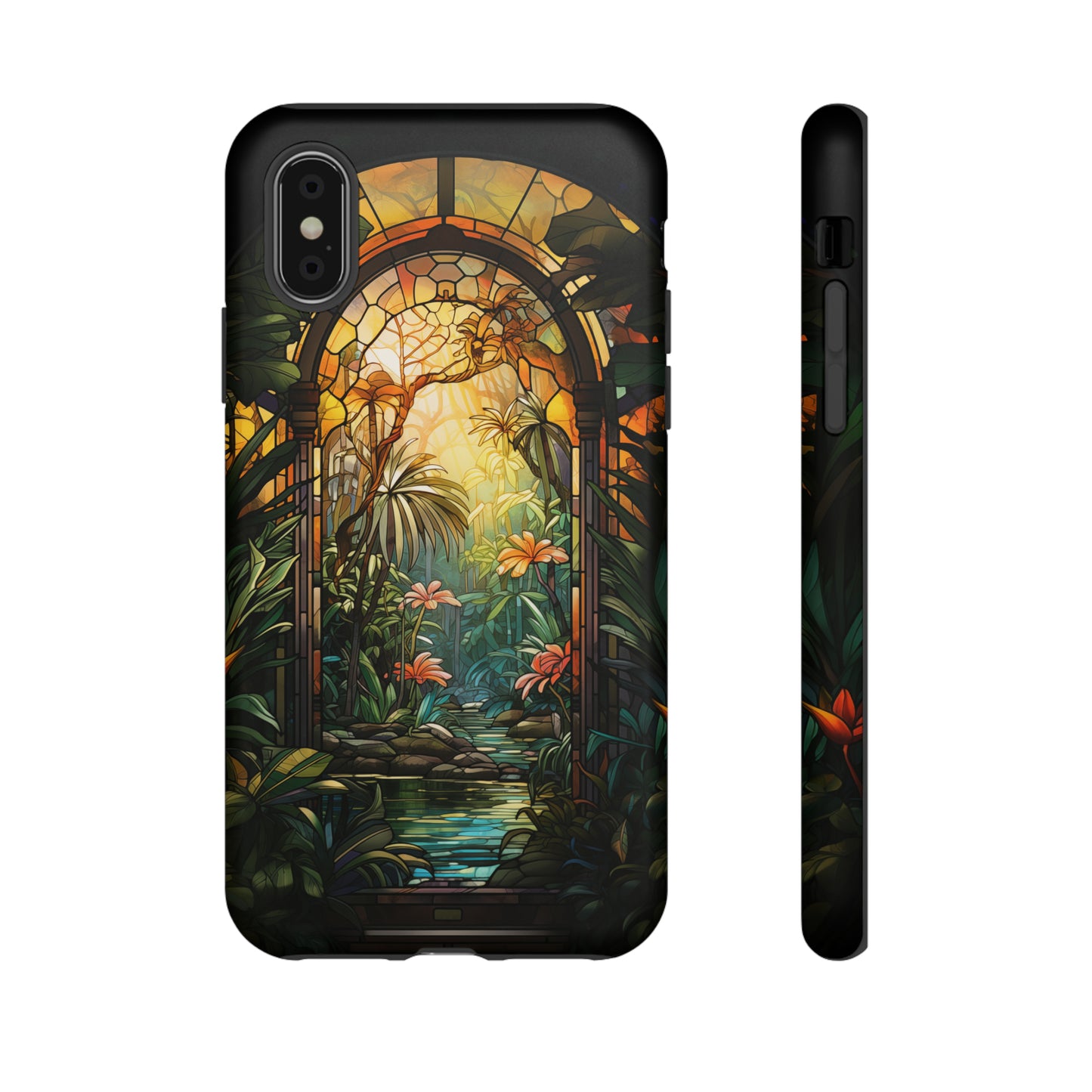 Stained Glass Phone Case Floral Aesthetic Art Nouveau Style