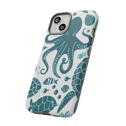 Undersea World Octopus, Turtle, Manta Ray Phone Case