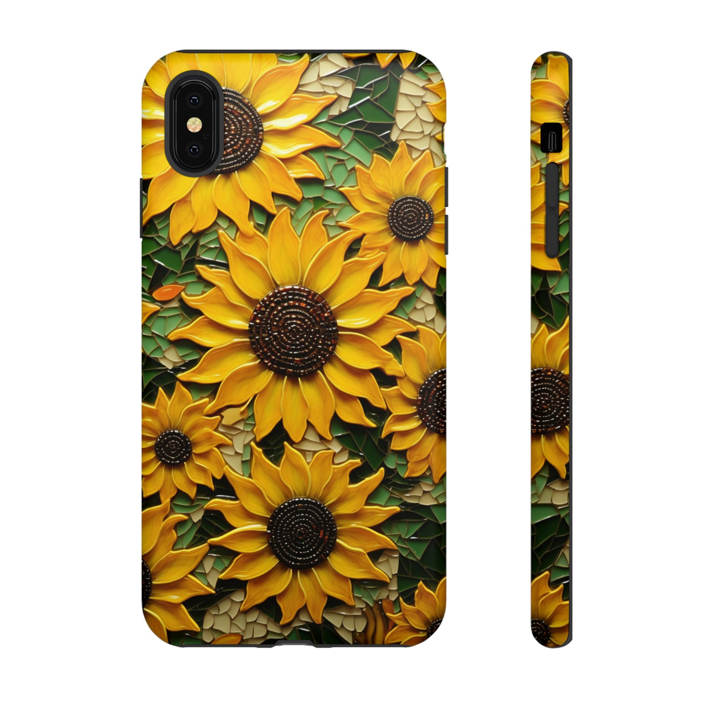 Sunflower Floral Color Explosion Mosaic Glass