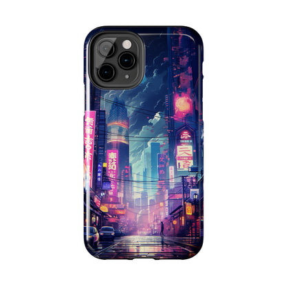 Synthwave Japanese Cyberpunk Night City iPhone Case