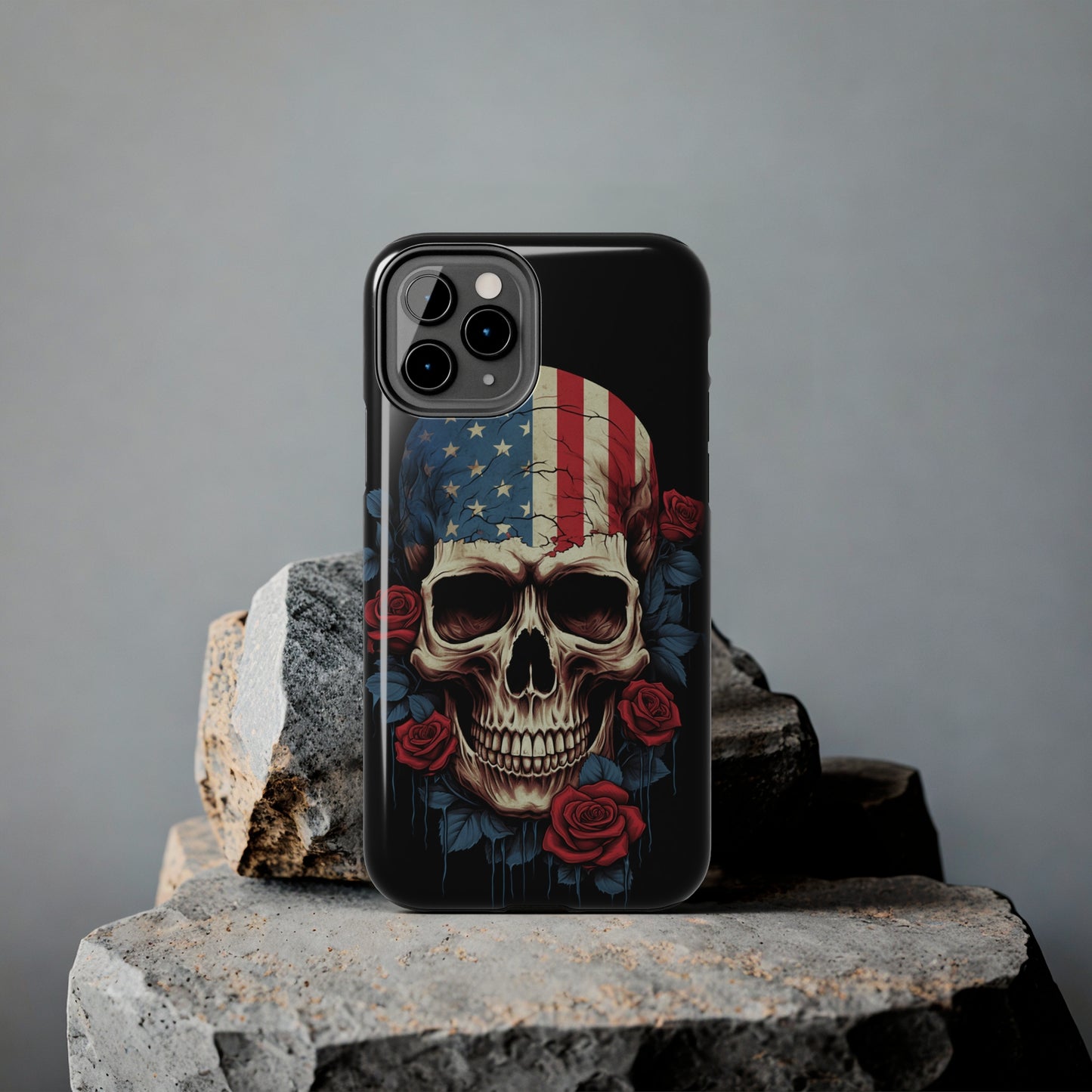 American Pride with an Edgy Spin: Skull USA Flag iPhone Case – Modern Protection Meets Patriotic Design