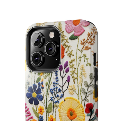 Wildflowers Floral Embroidery iPhone Case