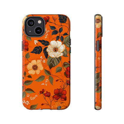 Orange Floral Phone Tough Case