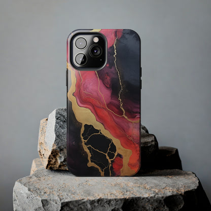 Marbled Dark Lava flow Phone Case | Embrace the Mesmerizing Multicolor Art