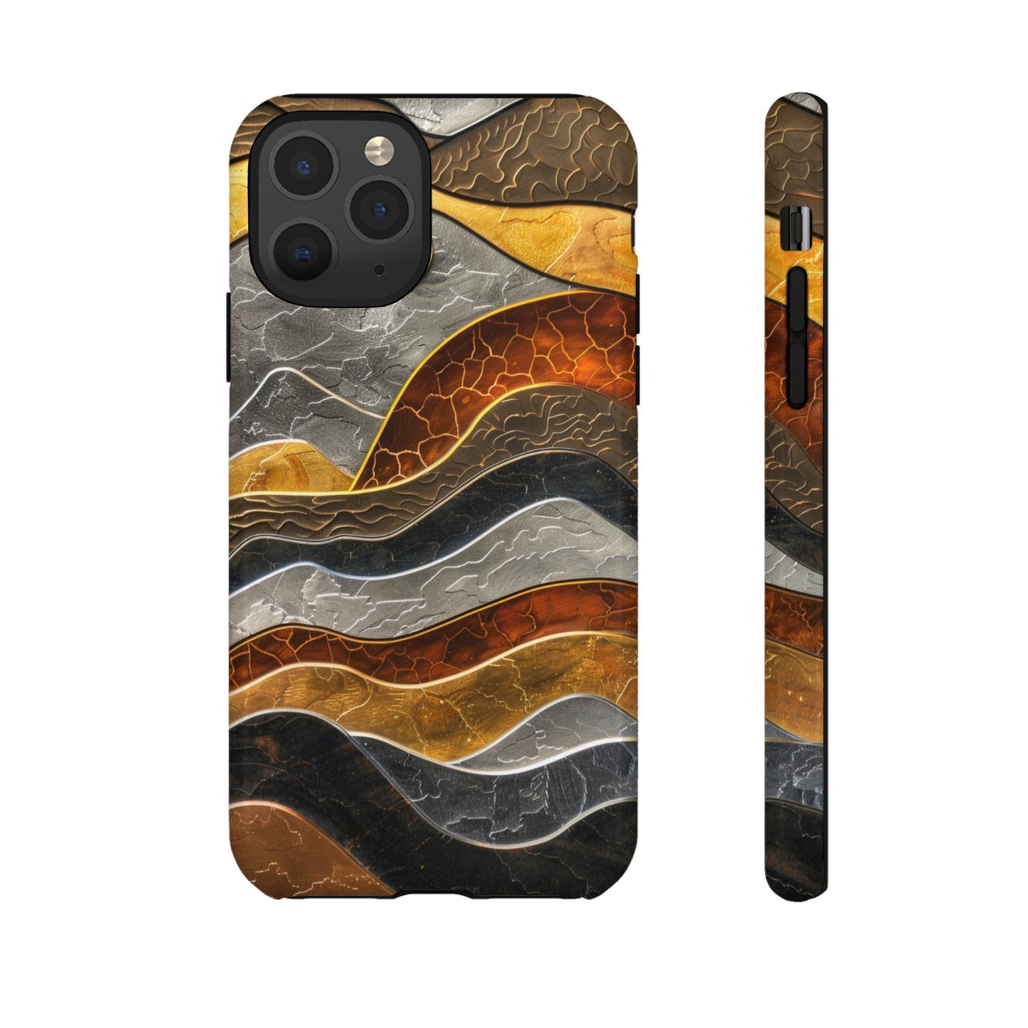 Abstract Gold and Silver Mountain Design Phone Case