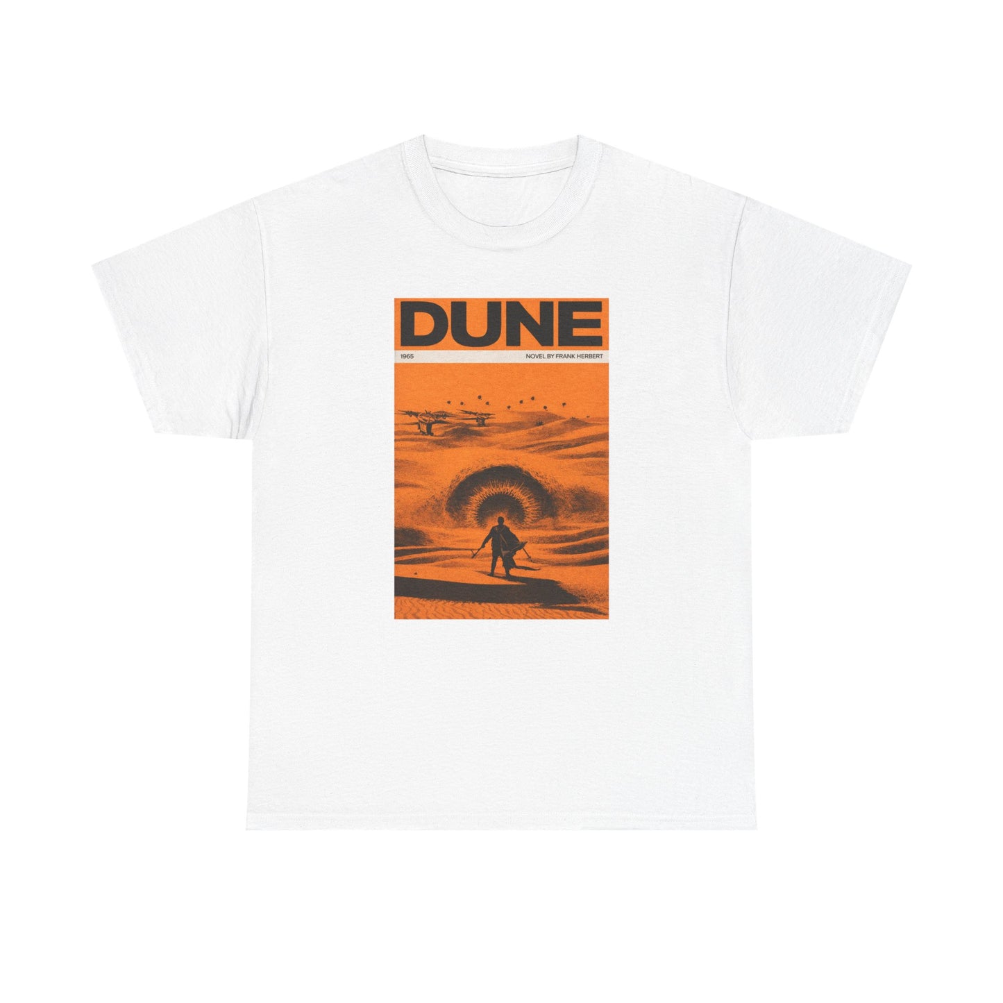Retro Dune Sandworm Desert Sci Fi Book Cover Style T Shirt Epic Space Tee