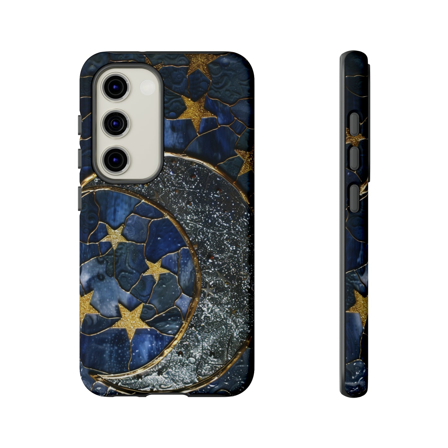 Moon Stars Stained Glass Starry Night Phone Case