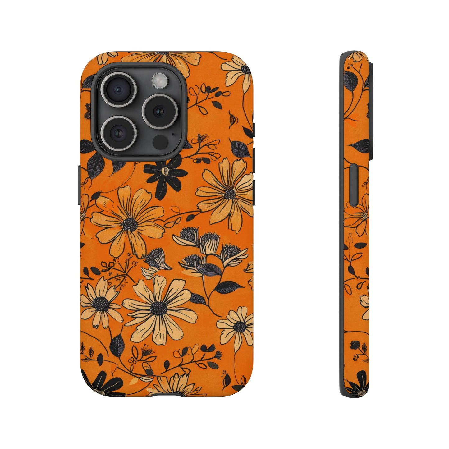 Orange Floral Phone Case Cute Summer Flower Aesthetic