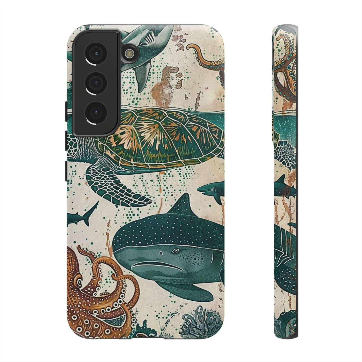 Undersea World Shark, Turtle, Manta Ray Phone Case