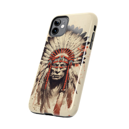 Proud Heritage: Native American Chief Headdress | Iconic Tribal iPhone Case for Models 11 through 14 Pro Max