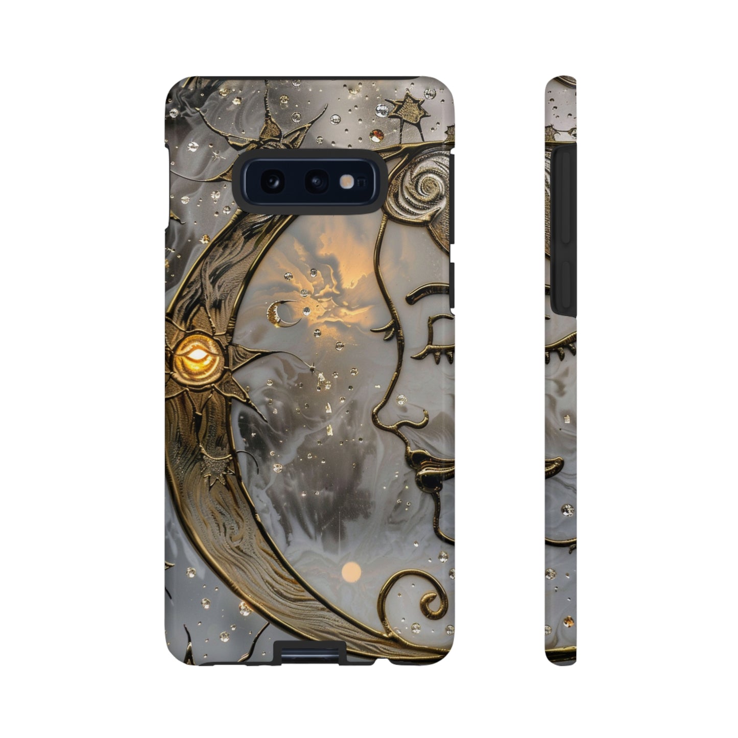 Moon Stars Stained Glass Starry Night Phone Case