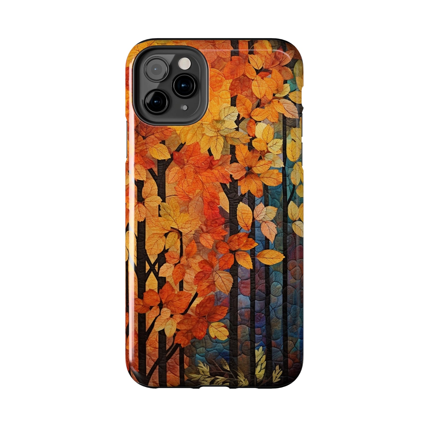 Autumn iPhone 15 Case, Forest Embroidered Style Phone Case | Cottagecore Fairytale Design | iPhone & Samsung | Boho Retro Vibe